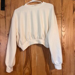 Cream Women's Cropped Sweatshirt